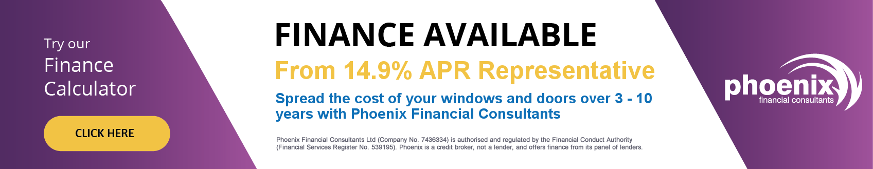 Finance available from 14.9% APR Representative, 3 to 10 years, with Phoenix Financial Consultants