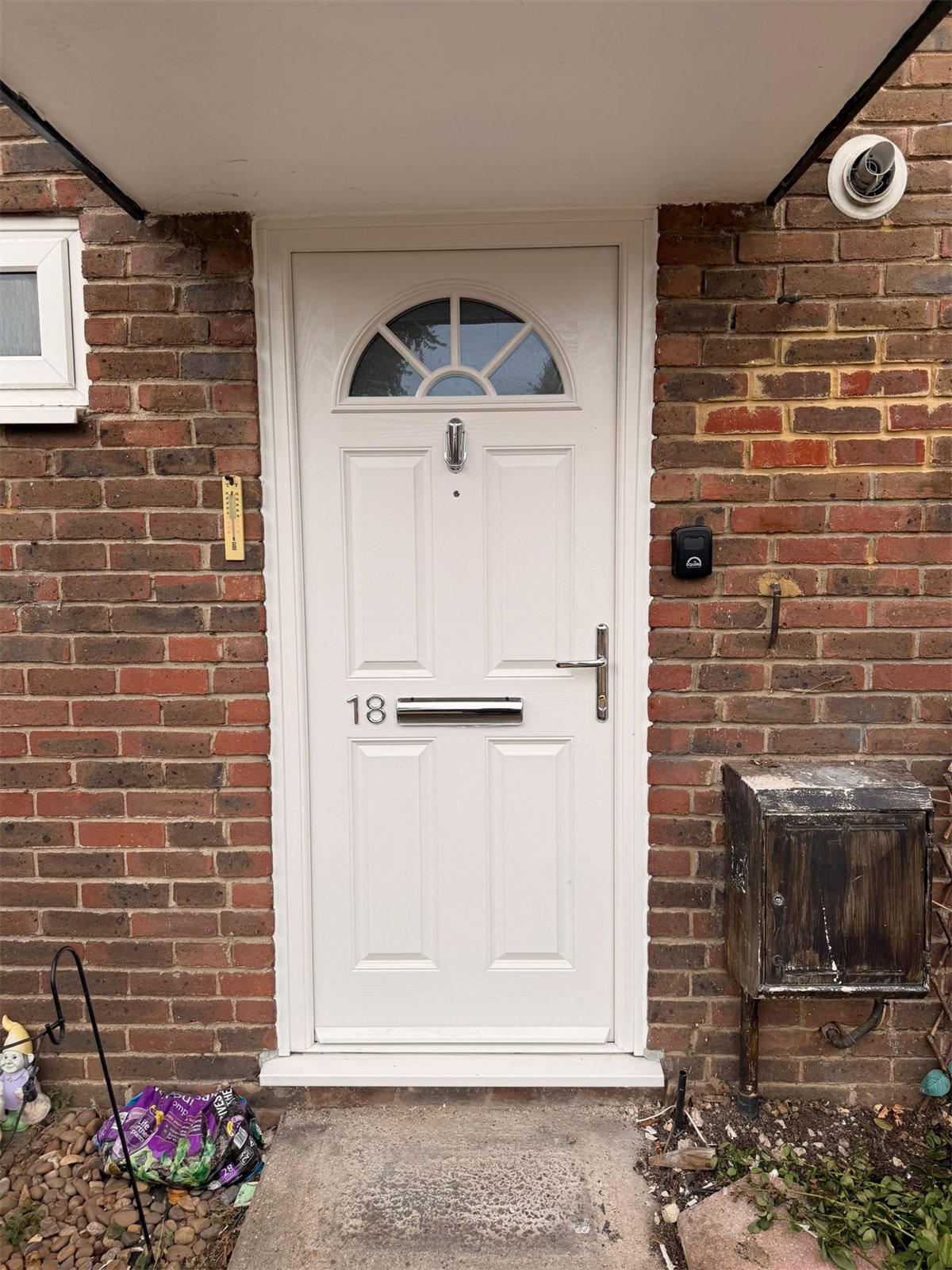 White composite door with fanlight glass, London, fitted by Termopane Windows