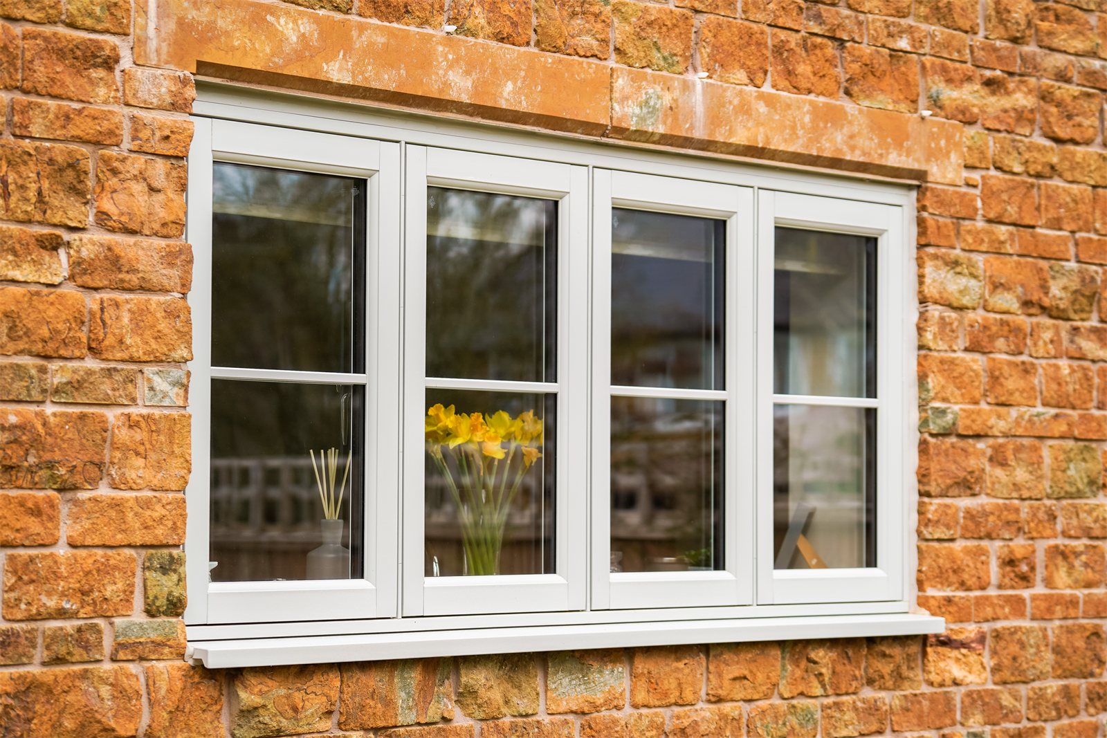 White Liniar Resurgence flush sash window in ironstone (product photo)