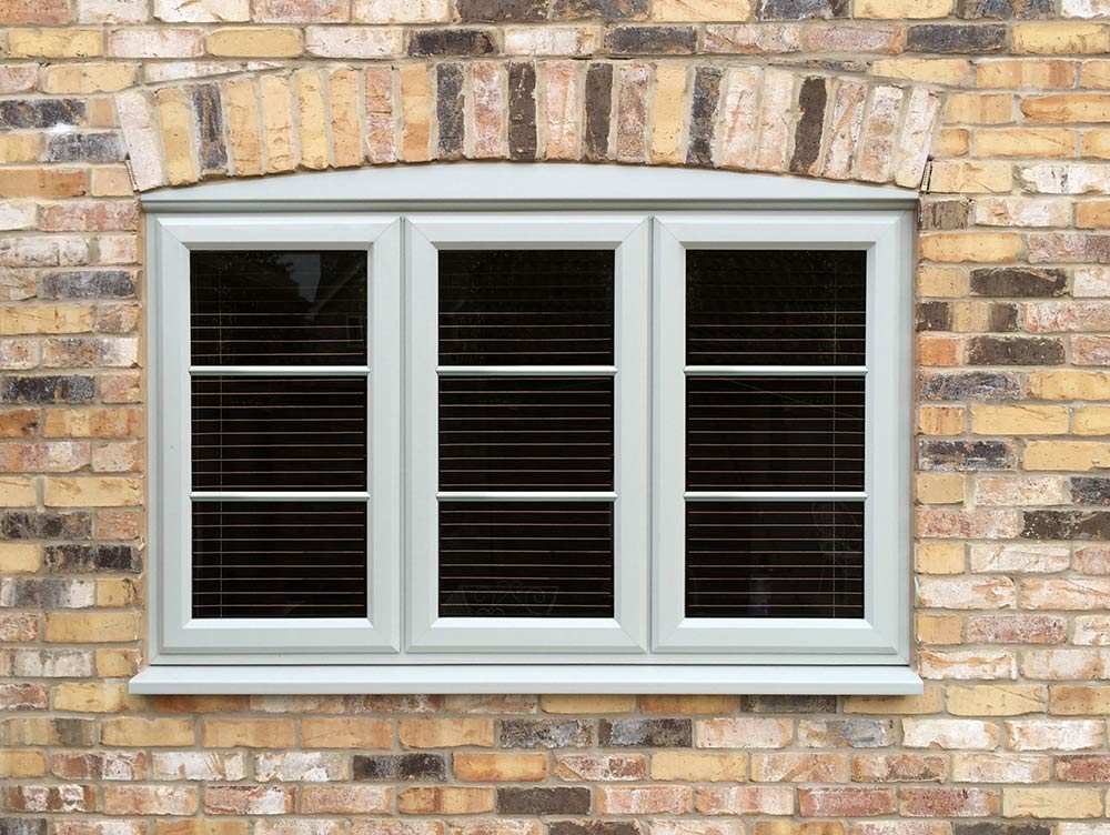 Sage flush sash window with dummy sashes (product photo)