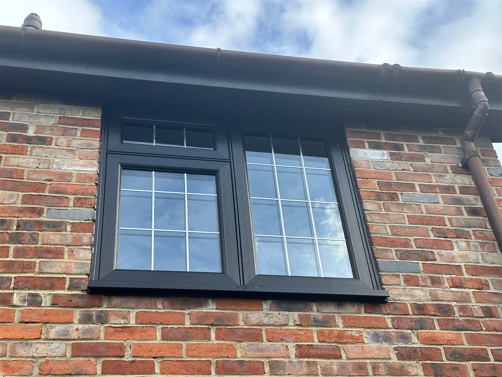 Black flush sash windows with Georgian bars, St Albans, fitted by Termopane Windows