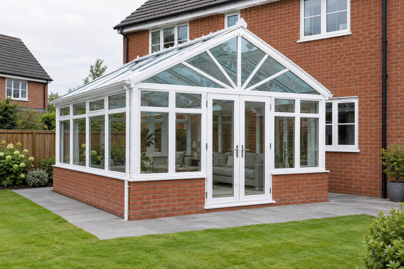 Gable-fronted conservatory (illustration) – an illustration of the style, not an installed job