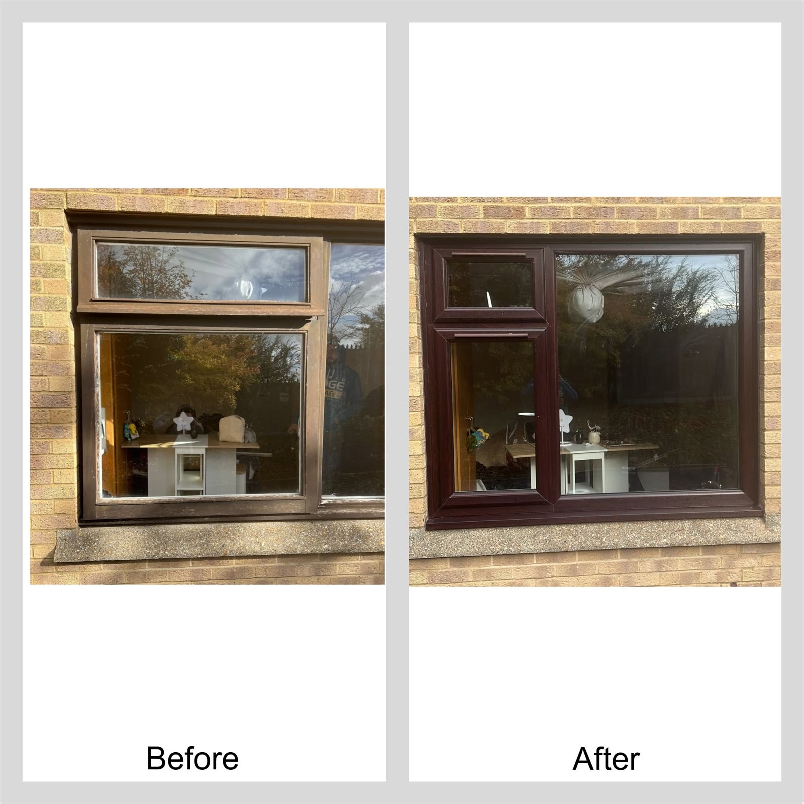 Before and after: rosewood casement window, London, fitted by Termopane Windows