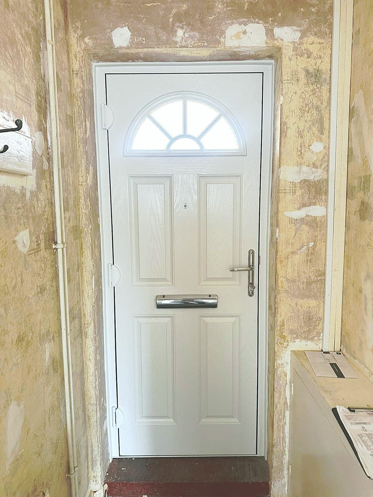 White composite door from the hallway, Leighton Buzzard, fitted by Termopane Windows