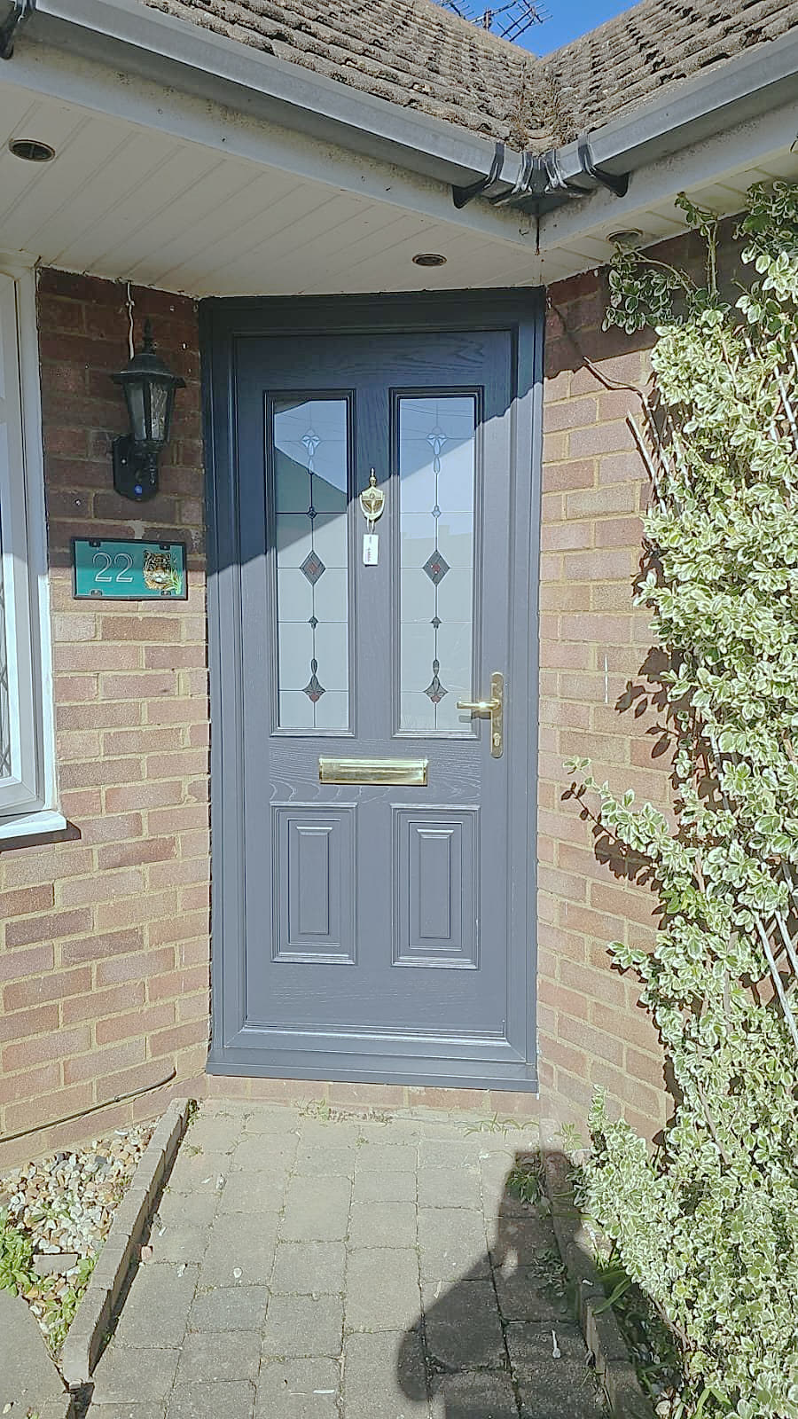 Grey Palladio composite door, London, fitted by Termopane Windows
