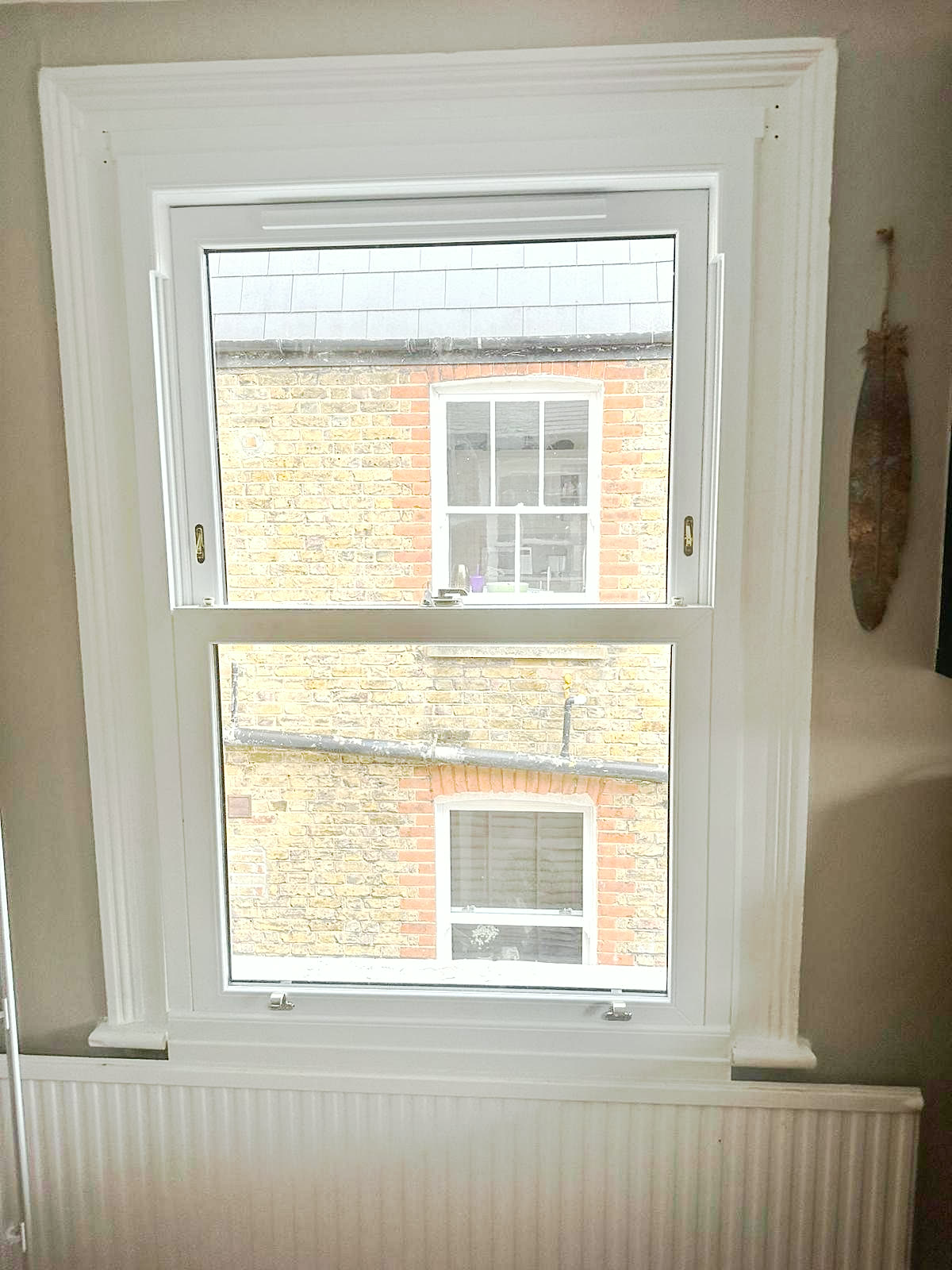 Vertical slider sash window, inside view, London, fitted by Termopane Windows