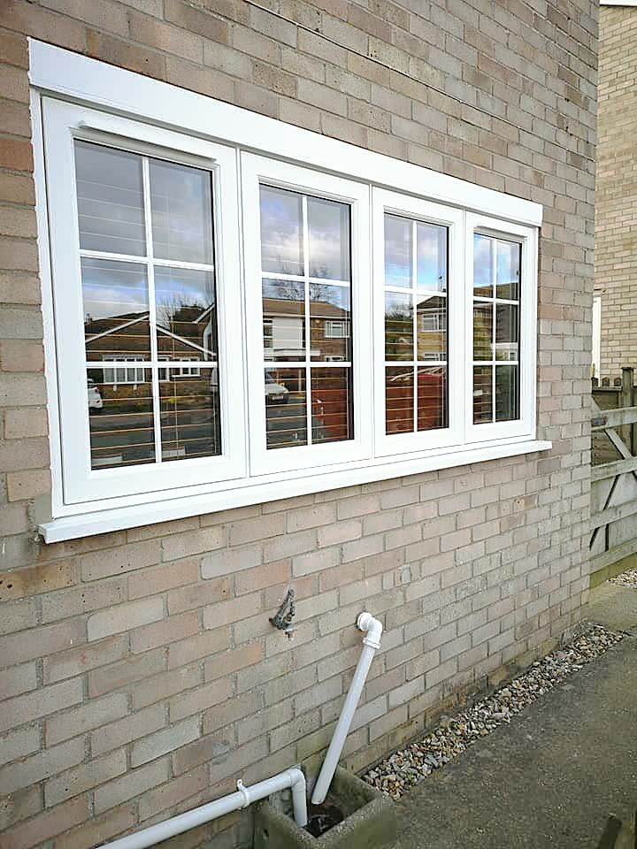Four-pane flush sash window on a side wall, St Albans, fitted by Termopane Windows